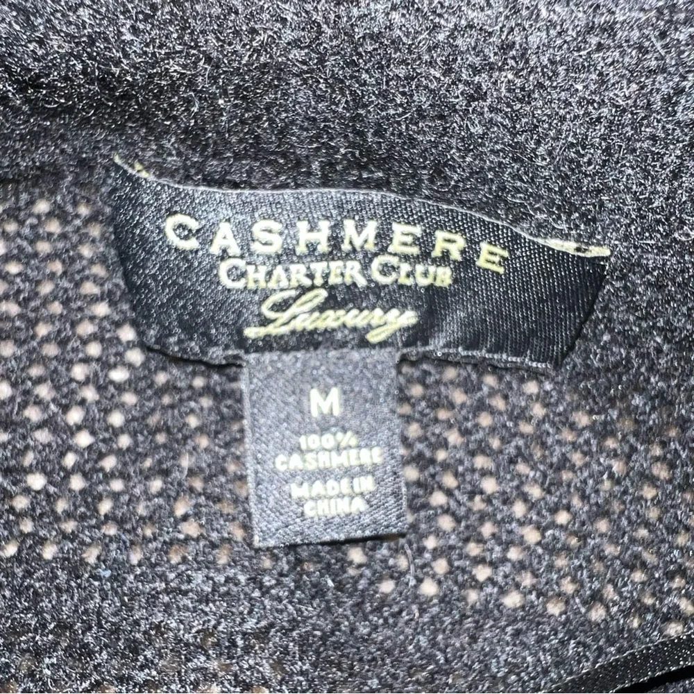 Charter Club Cashmere Knit Open Front Long Sleeve Cardigan Black Women’s Medium